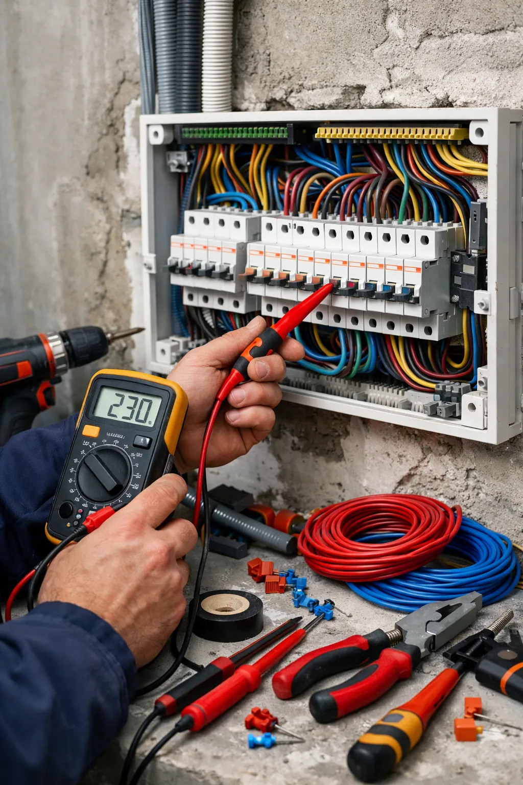 Rozdzielnica elektryczna w obiekcie komercyjnym